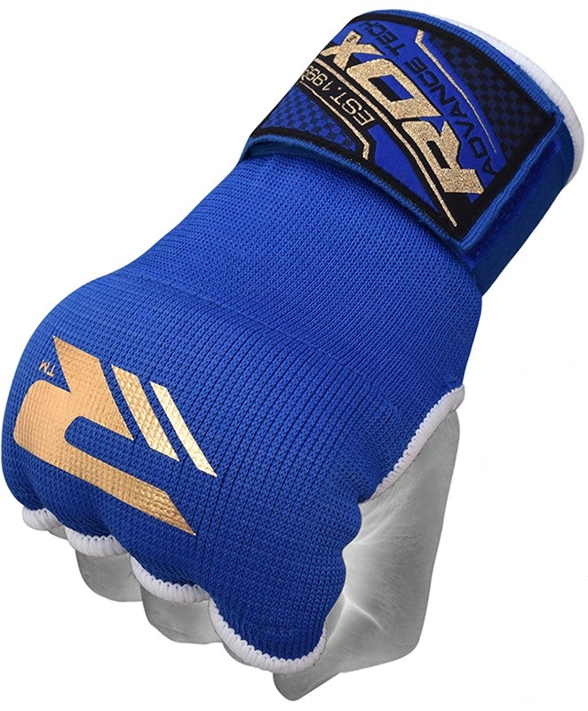 Blue, golden, black, inner boxing glove with RDX logo