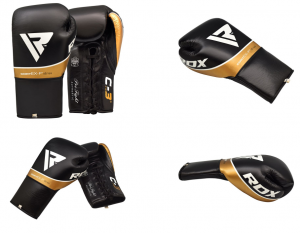 RDX C3 FIGHT LACE UP LEATHER BOXING GLOVES