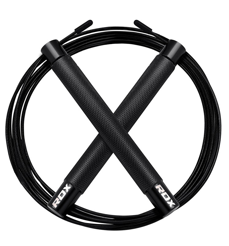 Black jump rope with white RDX logo