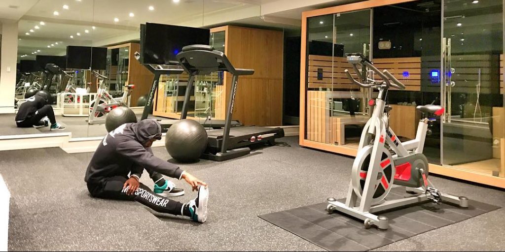 Floyd in gym workout
