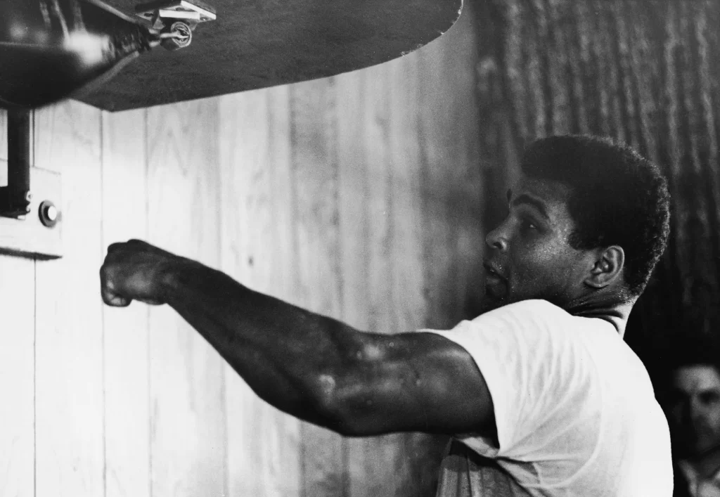 Muhammad ali workout with speed bag