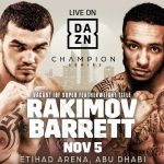 Matchroom Boxing, Abu Dhabi, DAZN Super featherweight title fight Zelfa Barrett Vs Shafqatdzhon Rakhimov